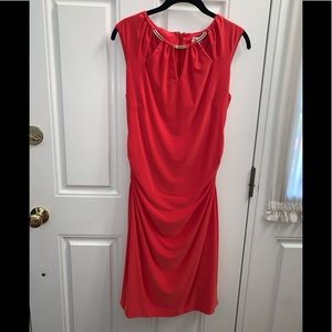 Cache’ Coral dress with ruching Size 8